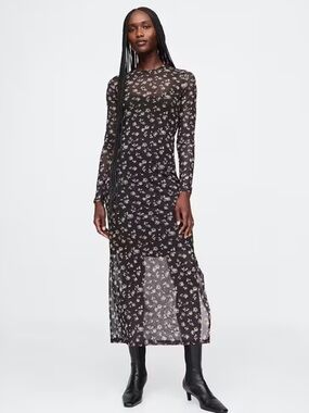 Gap Mesh Midi Dress